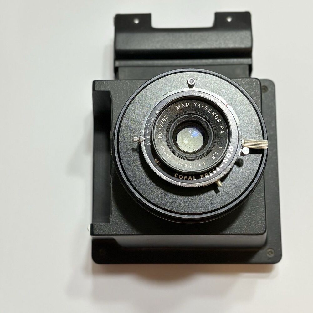 Mamiya-Sekor P 75mm f/5.6 Lens Copal Press No 0 Polaroid 545 Module